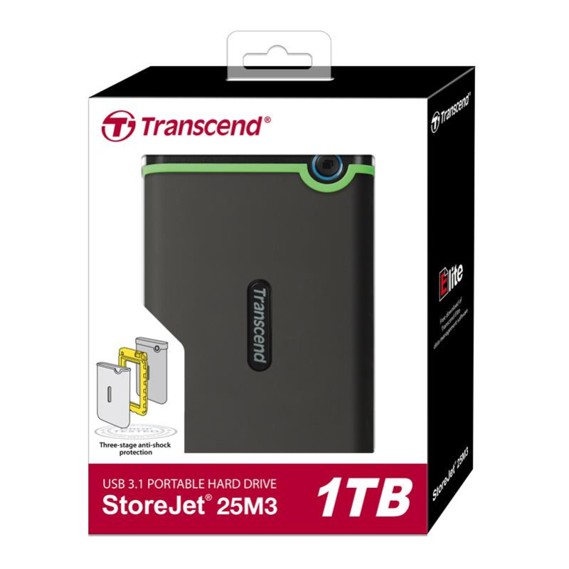Купити Жорсткий диск Transcend StoreJet 2.5" USB 3.1 1TB StoreJet 25M3 Iron Gray. Системи безпеки для дому та офісу. Магазин RG-Group. Системи відеонагляду та охоронні сигналізації. Продаж та послуги встановлення