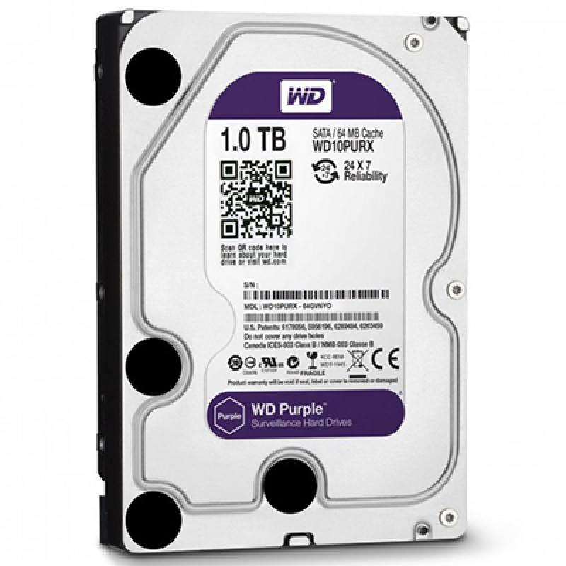 Купити Жорсткий диск Western Digital Purple 1TB WD10PURX. Системи безпеки для дому та офісу. Магазин RG-Group. Системи відеонагляду та охоронні сигналізації. Продаж та послуги встановлення