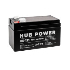 Купити Акумулятор 12В 1.3 Аг для ДБЖ Hub Power HE-121. Системи безпеки для дому та офісу. Магазин RG-Group. Системи відеонагляду та охоронні сигналізації. Продаж та послуги встановлення