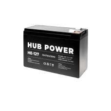 Купити Акумулятор 12В 7 Аг для ДБЖ Hub Power НЕ-127. Системи безпеки для дому та офісу. Магазин RG-Group. Системи відеонагляду та охоронні сигналізації. Продаж та послуги встановлення