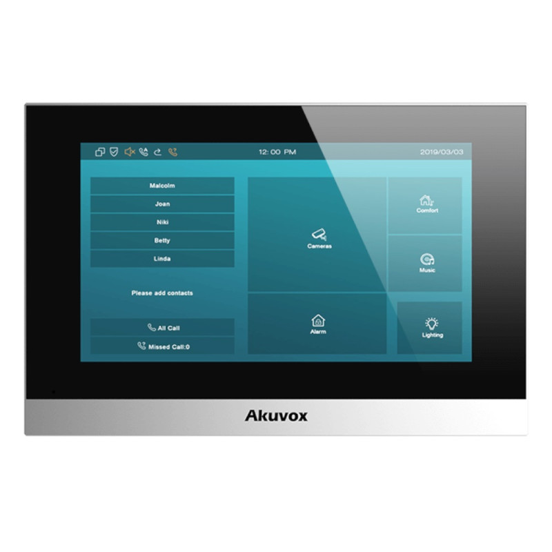Купити IP-відеодомофон 7" Akuvox C313N silver. Системи безпеки для дому та офісу. Магазин RG-Group. Системи відеонагляду та охоронні сигналізації. Продаж та послуги встановлення