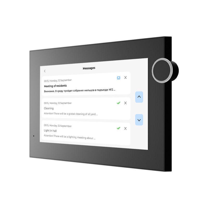 IP-відеодомофон Bas-IP AZ-07LL Linux 7" black з можливістю горизонтального та вертикального монтажу