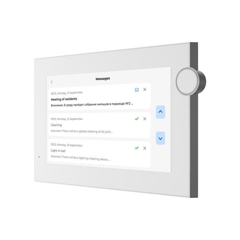 IP-відеодомофон Bas-IP AZ-07LL Linux 7" white з можливістю горизонтального та вертикального монтажу