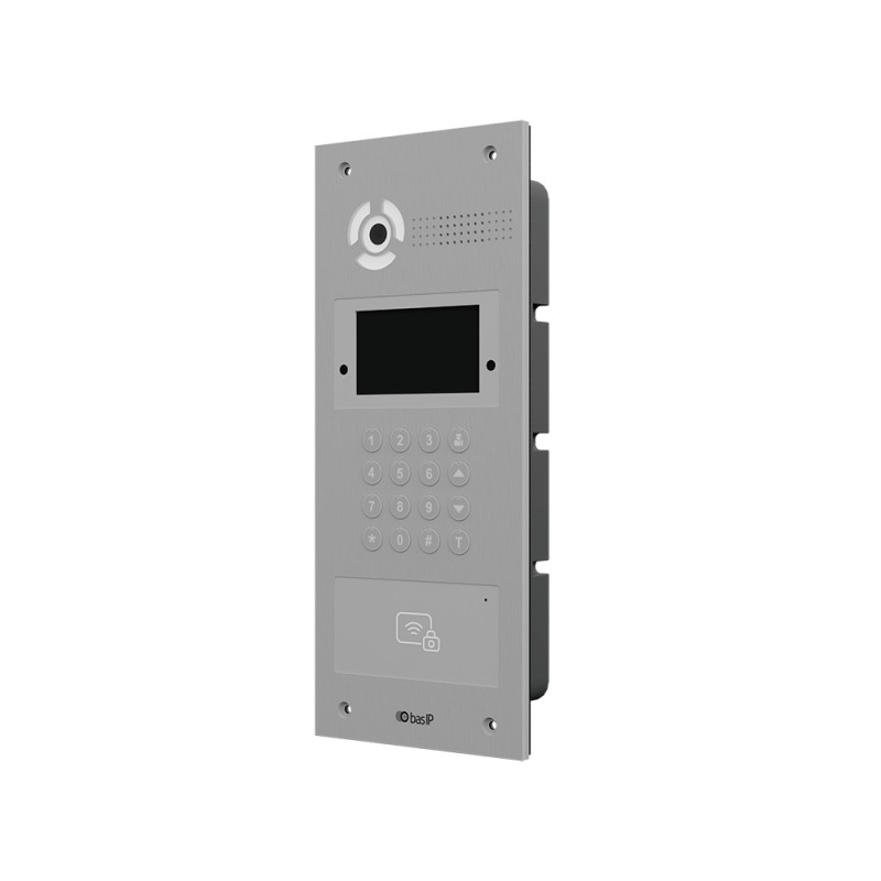 Багатоабонентська IP панель виклику Bas-IP AA-07FB (silver) зі зчитувачем UKEY та розпізнаванням облич для IP-домофонів