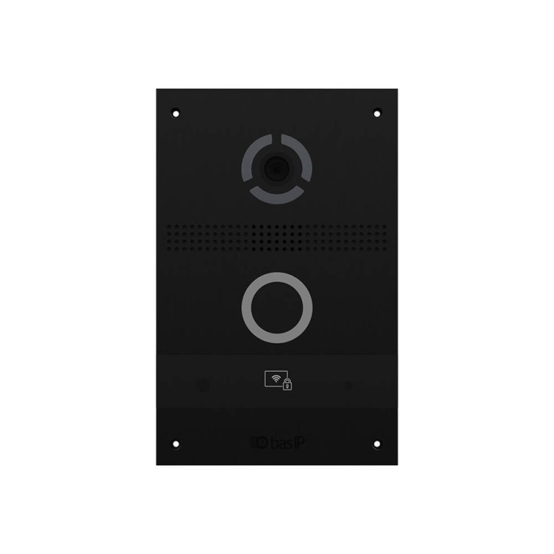IP панель виклику Bas-IP AV-08FB black з розпізнаванням облич і зчитувачем UKEY