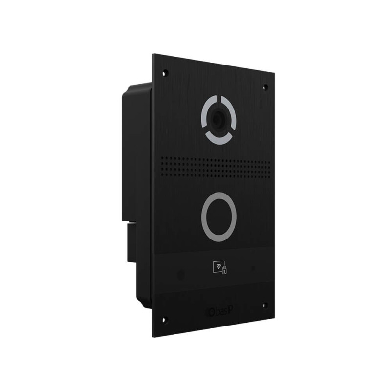 IP панель виклику Bas-IP AV-08FBL black з розпізнаванням облич і зчитувачем UKEY