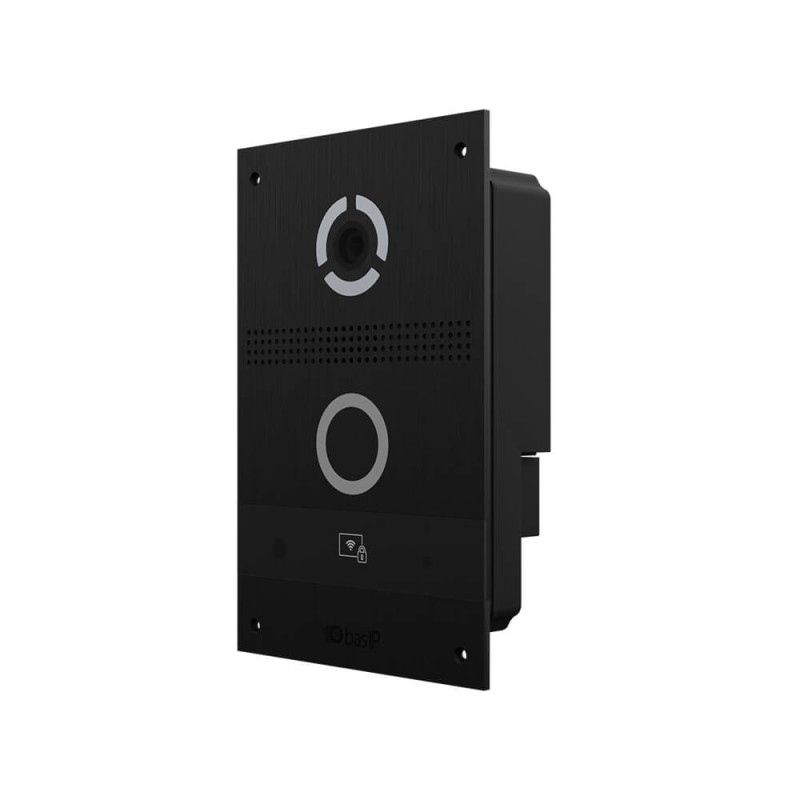 IP панель виклику Bas-IP AV-08FBL black з розпізнаванням облич і зчитувачем UKEY