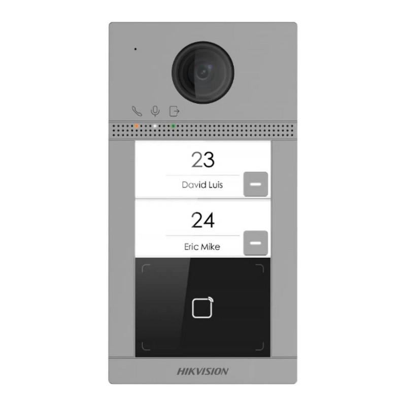 Купити IP-відеопанель 2 Мп на 2 абоненти з Wi-Fi Hikvision DS-KV8213-WME1(C)/Flush для IP-домофонів. Системи безпеки для дому та офісу. Магазин RG-Group. Системи відеонагляду та охоронні сигналізації. Продаж та послуги встановлення