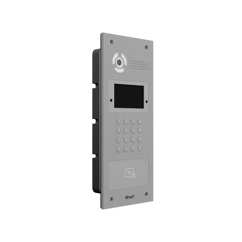 Багатоабонентська IP-виклична панель Bas-IP AA-07FBI (silver) зі зчитувачем UKEY та розпізнаванням облич для IP-домофонів
