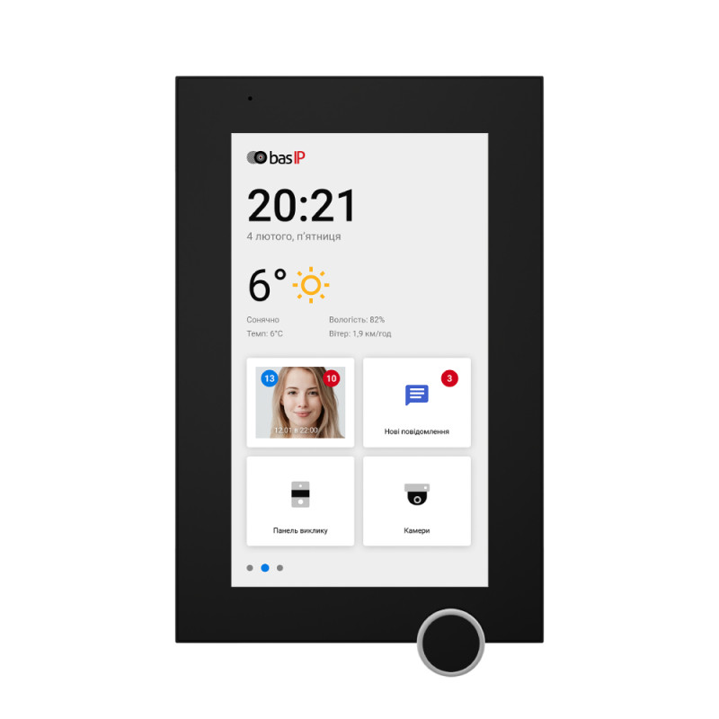 IP-відеодомофон Bas-IP AZ-07LF Android 7" Wi-Fi black з можливістю горизонтального та вертикального монтажу