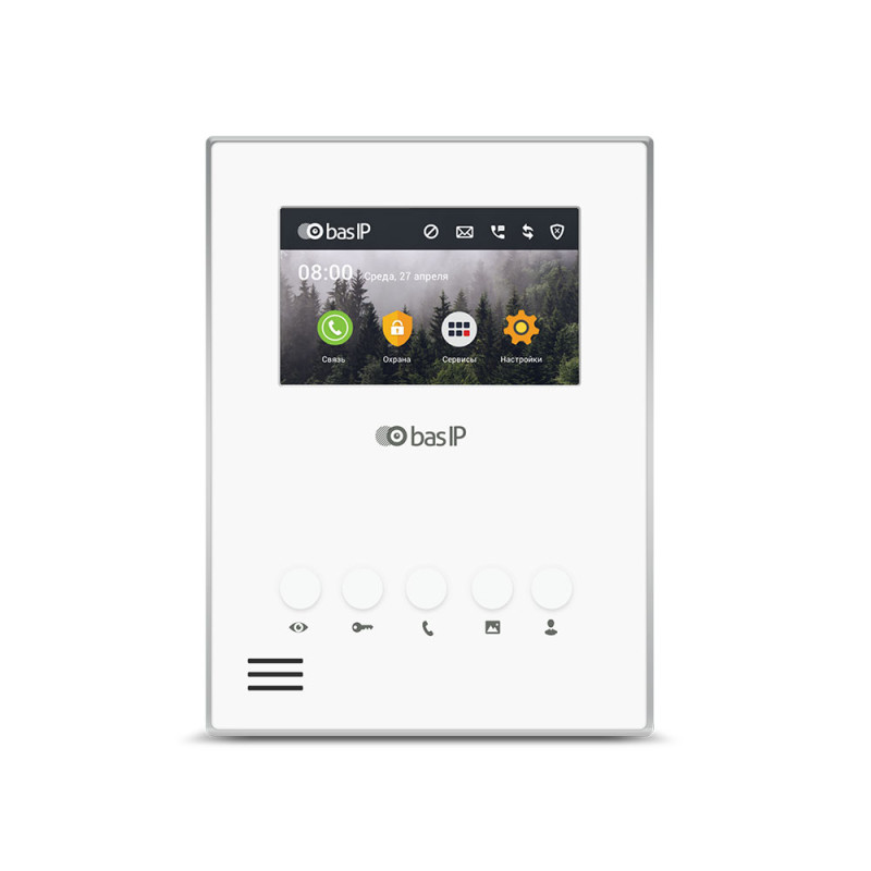 Купити IP-відеодомофон 4.3" Bas-IP AU-04LAF white з Wi-Fi. Системи безпеки для дому та офісу. Магазин RG-Group. Системи відеонагляду та охоронні сигналізації. Продаж та послуги встановлення