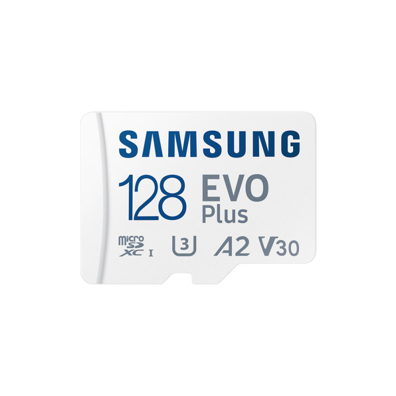 Купити Карта пам'яті Samsung Evo Plus microSDXC 128GB UHS-I U3 V30 A2 + SD адаптер (MB-MC128SA/EU). Системи безпеки для дому та офісу. Магазин RG-Group. Системи відеонагляду та охоронні сигналізації. Продаж та послуги встановлення