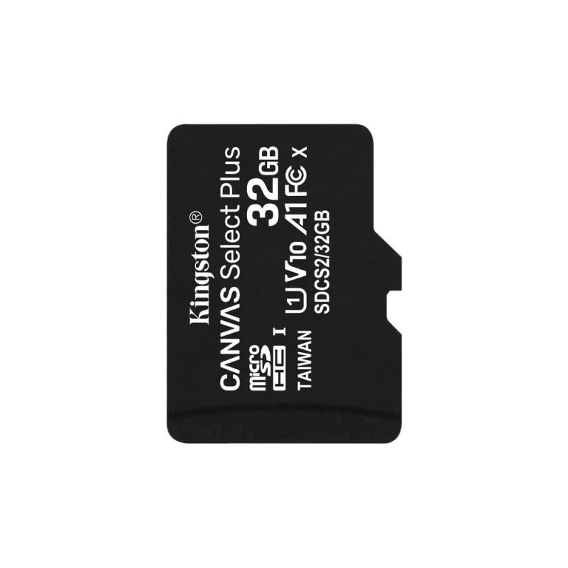 Купити Карта пам'яті Kingston microSDHC 32GB Canvas Select Plus Class 10 UHS-I U1 V10 A1 (SDCS2/32GBSP). Системи безпеки для дому та офісу. Магазин RG-Group. Системи відеонагляду та охоронні сигналізації. Продаж та послуги встановлення