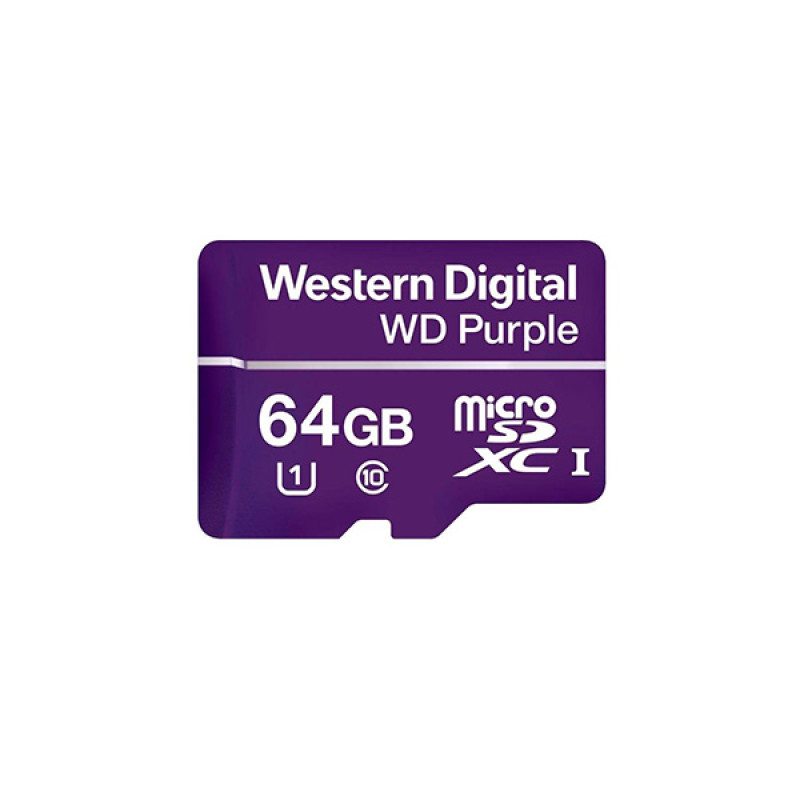 Купити Карта пам'яті MICRO SDXC 64GB UHS-I/Western Digital PURPL/WDD064G1P0A WDC. Системи безпеки для дому та офісу. Магазин RG-Group. Системи відеонагляду та охоронні сигналізації. Продаж та послуги встановлення