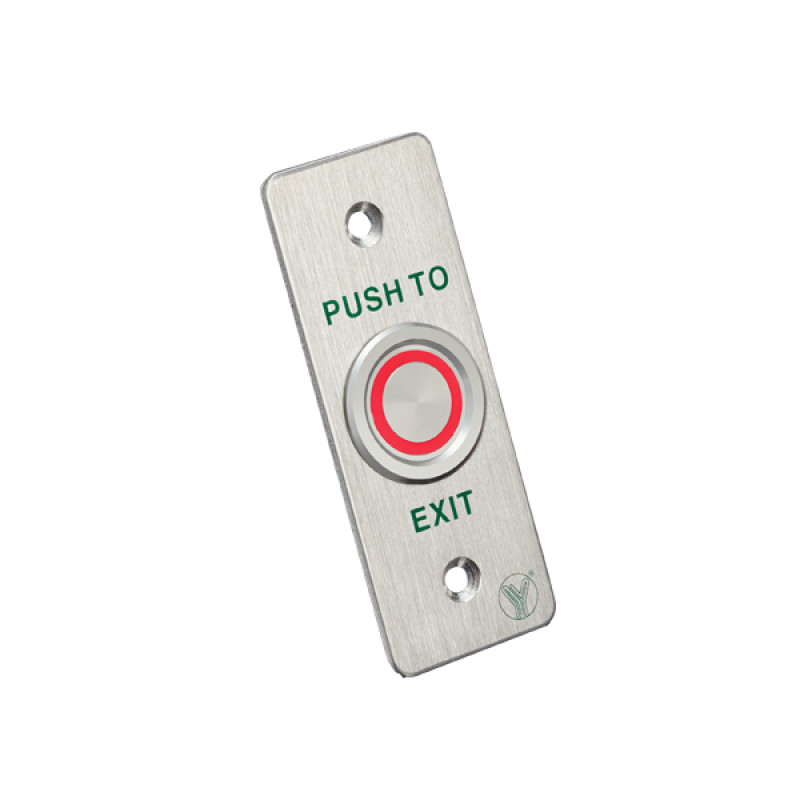 Купити Кнопка виходу п'єзоелектрична Yli Electronic PBS-820A(LED) з LED-підсвічуванням. Системи безпеки для дому та офісу. Магазин RG-Group. Системи відеонагляду та охоронні сигналізації. Продаж та послуги встановлення
