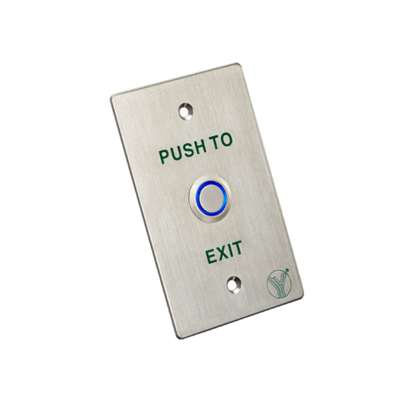 Купити Кнопка виходу Yli Electronic PBK-814D(LED) з LED-підсвічуванням. Системи безпеки для дому та офісу. Магазин RG-Group. Системи відеонагляду та охоронні сигналізації. Продаж та послуги встановлення