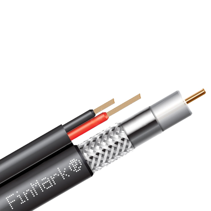 Купити Абонентський коаксіальний кабель FinMark F5967BVcu 2x0.75 POWER зі струмопровідними провідниками (чорний, 305 м). Системи безпеки для дому та офісу. Магазин RG-Group. Системи відеонагляду та охоронні сигналізації. Продаж та послуги встановлення