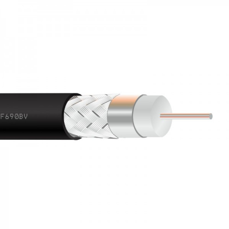 Купити Кабель FinMark F 690 BV black бухта 100м. Системи безпеки для дому та офісу. Магазин RG-Group. Системи відеонагляду та охоронні сигналізації. Продаж та послуги встановлення