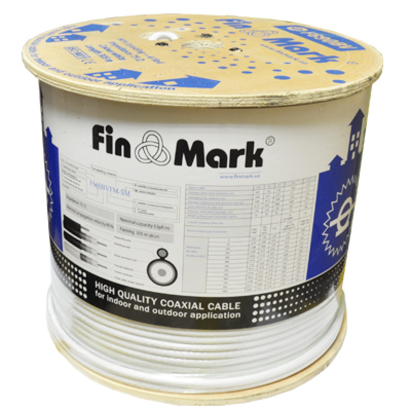 Купити Кабель FinMark F 660 BV white бухта 305м. Системи безпеки для дому та офісу. Магазин RG-Group. Системи відеонагляду та охоронні сигналізації. Продаж та послуги встановлення