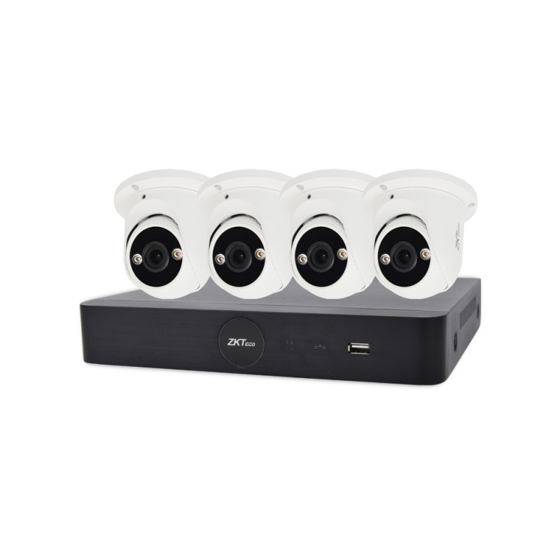 Купити IP комплект відеоспостереження з 4 камерами ZKTeco KIT-8504NER-4P/4- ES-852T11C-C. Системи безпеки для дому та офісу. Магазин RG-Group. Системи відеонагляду та охоронні сигналізації. Продаж та послуги встановлення