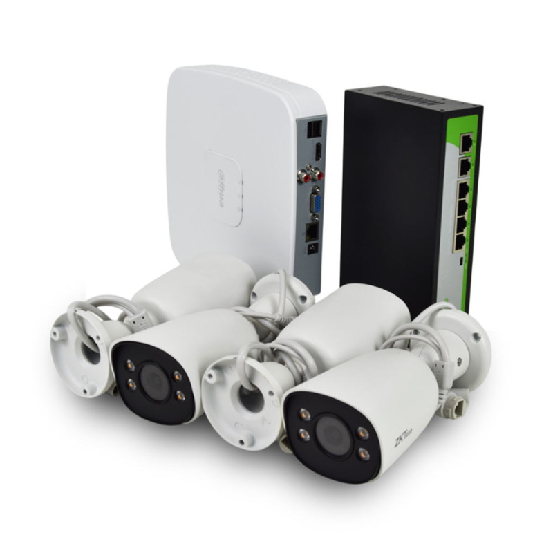 Купити IP комплект відеоспостереження з 4 камерами ZKTeco CCTV bundle kit №1. Системи безпеки для дому та офісу. Магазин RG-Group. Системи відеонагляду та охоронні сигналізації. Продаж та послуги встановлення