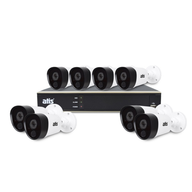 Купити Комплект видеонаблюдения ATIS PIR kit 8ext 5MP. Системи безпеки для дому та офісу. Магазин RG-Group. Системи відеонагляду та охоронні сигналізації. Продаж та послуги встановлення