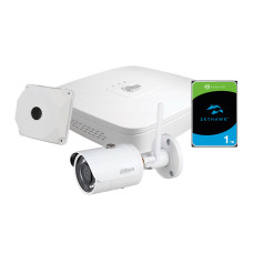 Купити Комплект відеоспостереження WiFi kit 1cam: 1 відеореєстратор, 1 жорсткий диск, 1 Wi-Fi-відеокамера 4 Мп та 1 кронштейн. Системи безпеки для дому та офісу. Магазин RG-Group. Системи відеонагляду та охоронні сигналізації. Продаж та послуги встановлення
