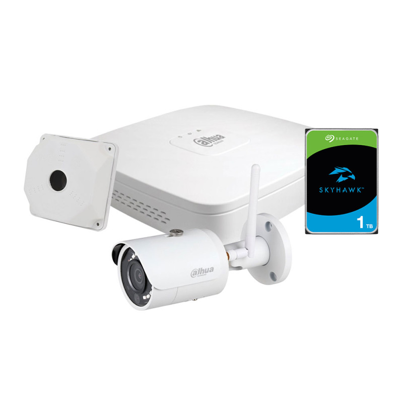 Купити Комплект відеоспостереження WiFi kit 1cam: 1 відеореєстратор, 1 жорсткий диск, 1 Wi-Fi-відеокамера 4 Мп та 1 кронштейн. Системи безпеки для дому та офісу. Магазин RG-Group. Системи відеонагляду та охоронні сигналізації. Продаж та послуги встановлення