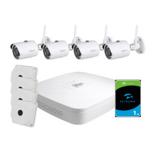 Купити Комплект відеоспостереження WiFi kit 4cam: 1 відеореєстратор, 1 жорсткий диск, 4 Wi-Fi-відеокамери 4 Мп та 4 кронштейни. Системи безпеки для дому та офісу. Магазин RG-Group. Системи відеонагляду та охоронні сигналізації. Продаж та послуги встановлення