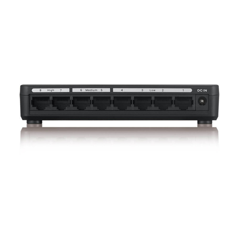 Комутатор на 8 портів ZyXEL GS-108S v2 (GS-108SV2-EU0101F) в пластиковому корпусі