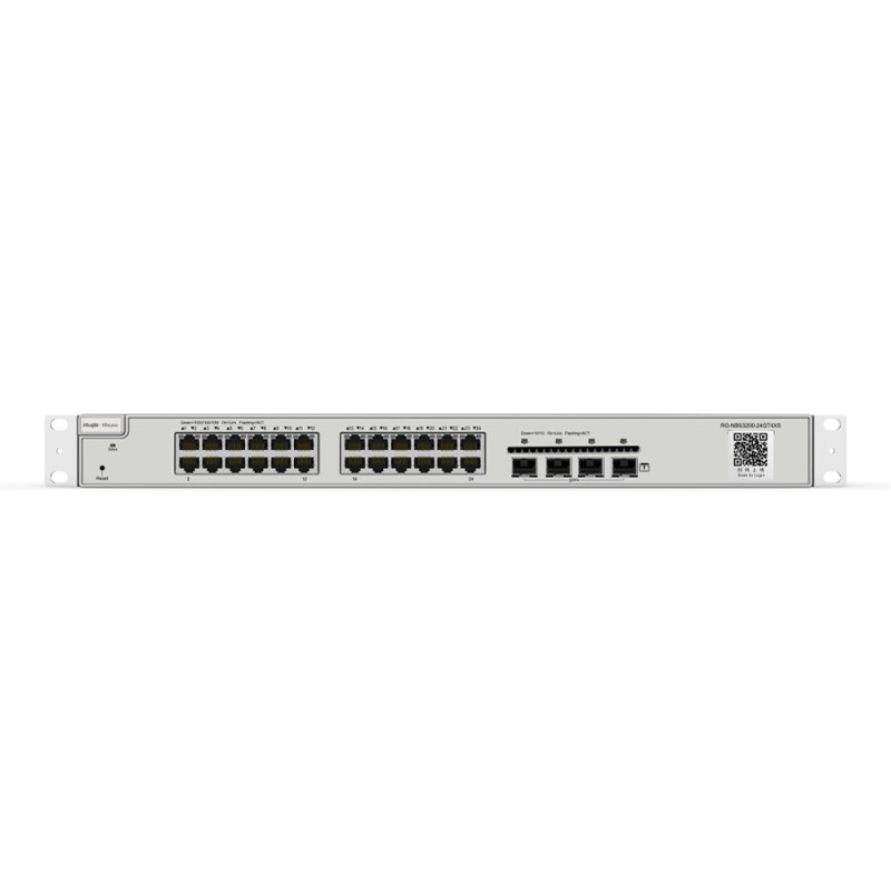 Купити Комутатор Ruijie Reyee RG-NBS3200-24GT4XS керований 28-портовий без PoE. Системи безпеки для дому та офісу. Магазин RG-Group. Системи відеонагляду та охоронні сигналізації. Продаж та послуги встановлення