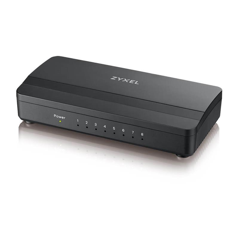 Купити Комутатор на 8 портів ZyXEL GS-108S v2 (GS-108SV2-EU0101F) в пластиковому корпусі. Системи безпеки для дому та офісу. Магазин RG-Group. Системи відеонагляду та охоронні сигналізації. Продаж та послуги встановлення