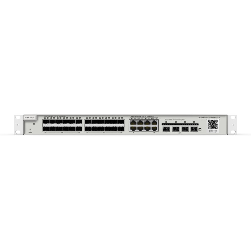 Купити Комутатор Ruijie Reyee RG-NBS3200-24SFP/8GT4XS 24-портовий керований з 8 комбінованими портами. Системи безпеки для дому та офісу. Магазин RG-Group. Системи відеонагляду та охоронні сигналізації. Продаж та послуги встановлення