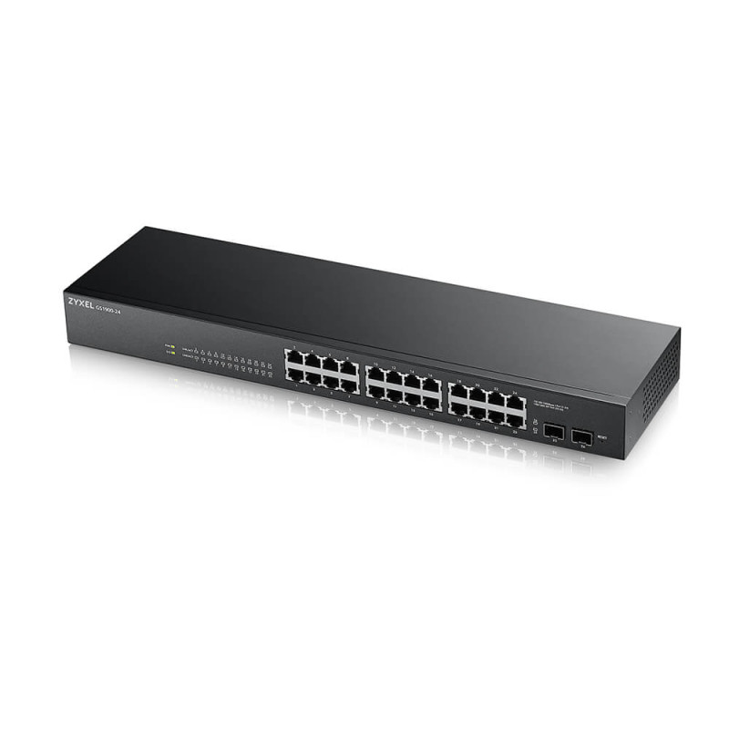 Купити Смарт-керований комутатор на 24 порти ZyXEL GS1900-24 (GS1900-24-EU0101F). Системи безпеки для дому та офісу. Магазин RG-Group. Системи відеонагляду та охоронні сигналізації. Продаж та послуги встановлення