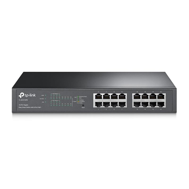 Купити PoE-комутатор TP-Link TL-SG1016PE 16xGE/8xPoE+ 124.4 Вт EasySmart 13" 1U. Системи безпеки для дому та офісу. Магазин RG-Group. Системи відеонагляду та охоронні сигналізації. Продаж та послуги встановлення