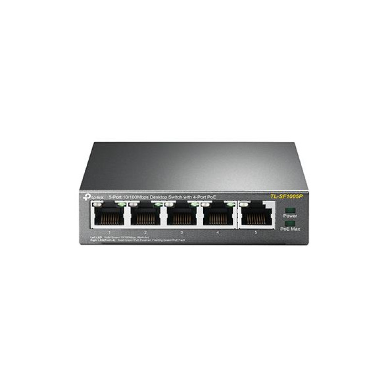 Купити Комутатор TP-LINK TL-SF1005P 5xFE/4xPoE 56W некерований. Системи безпеки для дому та офісу. Магазин RG-Group. Системи відеонагляду та охоронні сигналізації. Продаж та послуги встановлення