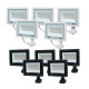 Купити Комплект 5+5 світлодіодних прожекторів Lightwell 50W з датчиком руху: 5 x LW-FL-W-50-S та 5 x LW-FL-B-50-S. Системи безпеки для дому та офісу. Магазин RG-Group. Системи відеонагляду та охоронні сигналізації. Продаж та послуги встановлення