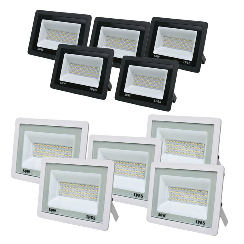 Купити Комплект 5+5 світлодіодних прожекторів Lightwell 50W: 5 x LW-FL-B-50 та 5 x LW-FL-W-50. Системи безпеки для дому та офісу. Магазин RG-Group. Системи відеонагляду та охоронні сигналізації. Продаж та послуги встановлення