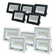 Купити Комплект 5+5 світлодіодних прожекторів Lightwell 50W: 5 x LW-FL-B-50 та 5 x LW-FL-W-50. Системи безпеки для дому та офісу. Магазин RG-Group. Системи відеонагляду та охоронні сигналізації. Продаж та послуги встановлення