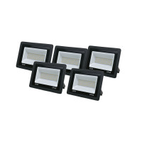 Купити Комплект із 5 світлодіодних прожекторів Lightwell 50W (LW-FL-B-50). Системи безпеки для дому та офісу. Магазин RG-Group. Системи відеонагляду та охоронні сигналізації. Продаж та послуги встановлення