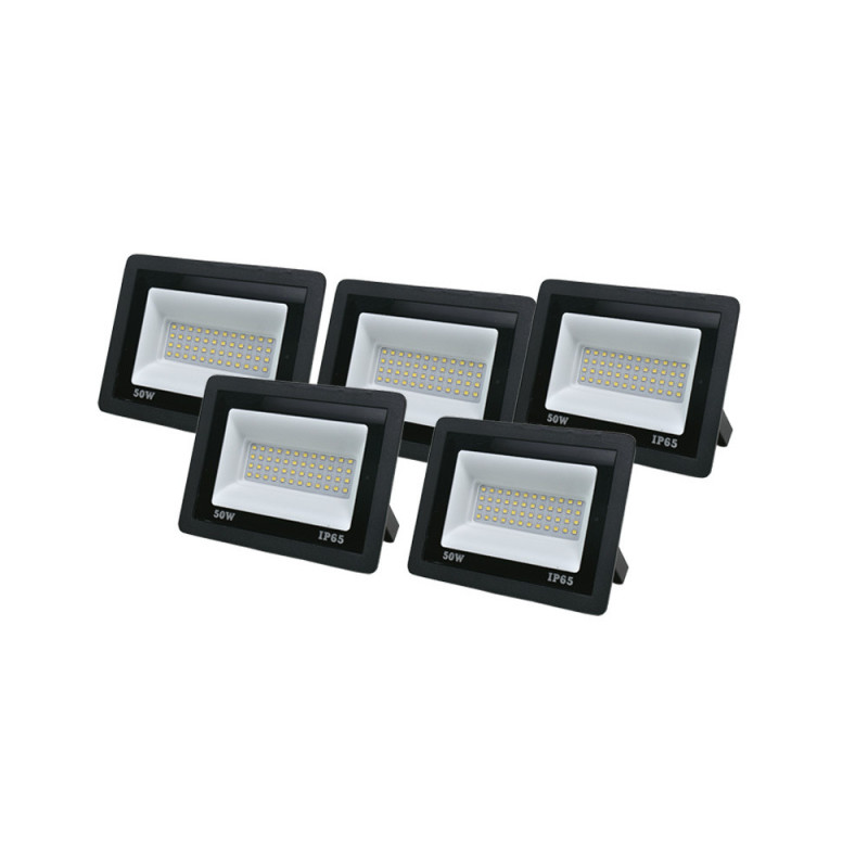 Купити Комплект із 5 світлодіодних прожекторів Lightwell 50W (LW-FL-B-50). Системи безпеки для дому та офісу. Магазин RG-Group. Системи відеонагляду та охоронні сигналізації. Продаж та послуги встановлення