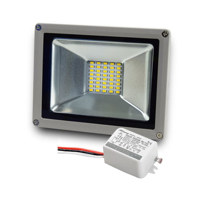 Купити Комплект LED-прожектор Lightwell LW-20W-220 + Датчик руху з сенсором освітленості AMRS. Системи безпеки для дому та офісу. Магазин RG-Group. Системи відеонагляду та охоронні сигналізації. Продаж та послуги встановлення