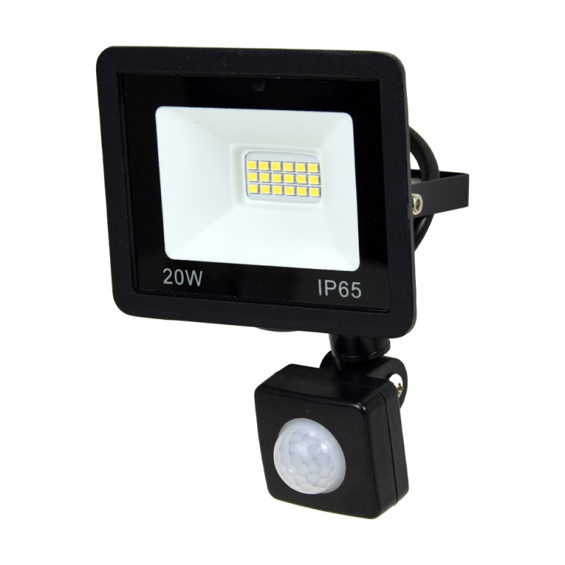 Купити Прожектор світлодіодний Lightwell LW-FL-B-20-S 20 W з датчиком руху. Системи безпеки для дому та офісу. Магазин RG-Group. Системи відеонагляду та охоронні сигналізації. Продаж та послуги встановлення