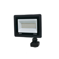 Купити Прожектор світлодіодний Lightwell LW-FL-B-50-S 50 W з датчиком руху. Системи безпеки для дому та офісу. Магазин RG-Group. Системи відеонагляду та охоронні сигналізації. Продаж та послуги встановлення
