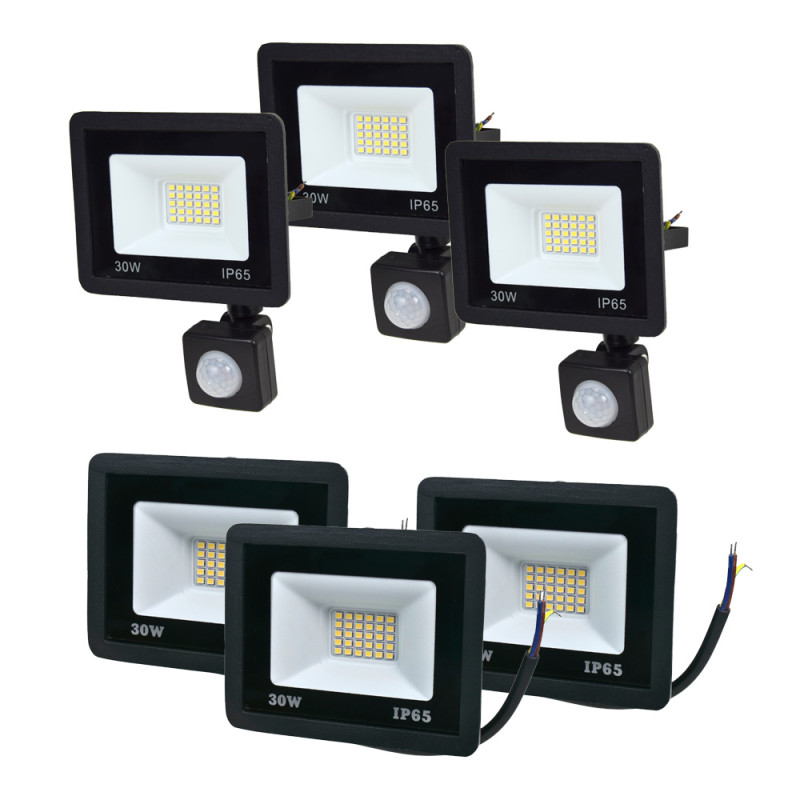 Купити Комплект 3+3 світлодіодних прожектори Lightwell 30W: 3 x LW-FL-B-30 и 3 x LW-FL-B-30-S з датчиком руху. Системи безпеки для дому та офісу. Магазин RG-Group. Системи відеонагляду та охоронні сигналізації. Продаж та послуги встановлення