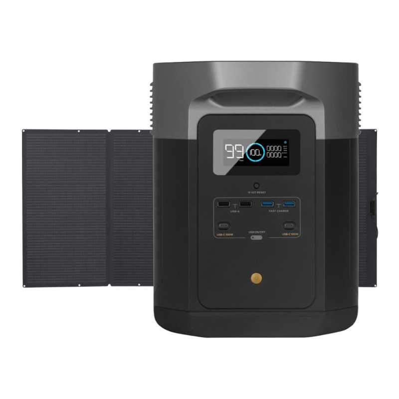 Купити Комплект EcoFlow DELTA Max (2000) + 400W Solar Panel зарядна станція та сонячна панель. Системи безпеки для дому та офісу. Магазин RG-Group. Системи відеонагляду та охоронні сигналізації. Продаж та послуги встановлення