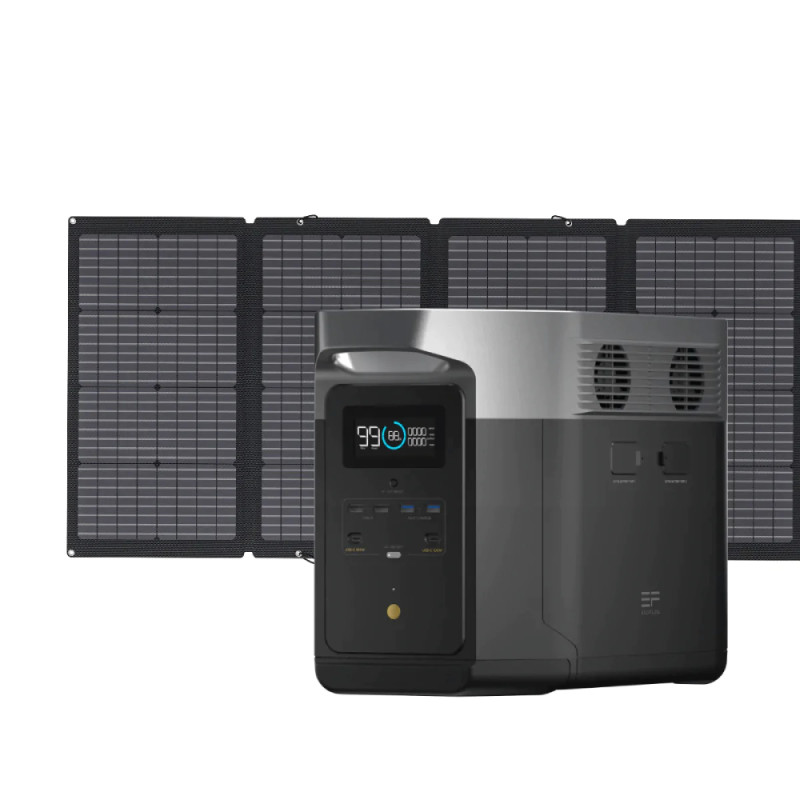 Купити Комплект EcoFlow DELTA Max(1600) + 220W Solar Panel зарядна станція та сонячна панель. Системи безпеки для дому та офісу. Магазин RG-Group. Системи відеонагляду та охоронні сигналізації. Продаж та послуги встановлення