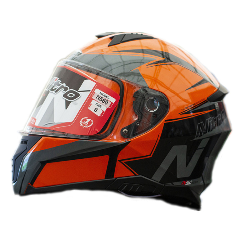 Купити Мотошолом інтеграл Nitro N560 Podium ORANGE/GUN/BLACK (помаранчевий, сірий, чорний), розмір L. Системи безпеки для дому та офісу. Магазин RG-Group. Системи відеонагляду та охоронні сигналізації. Продаж та послуги встановлення
