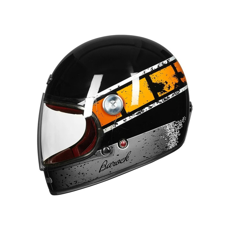Мотошолом інтеграл Beon B-510 FIBER graffiti SHINY BLACK/ORANGE (глянець чорний/помаранчевий), розмір XL