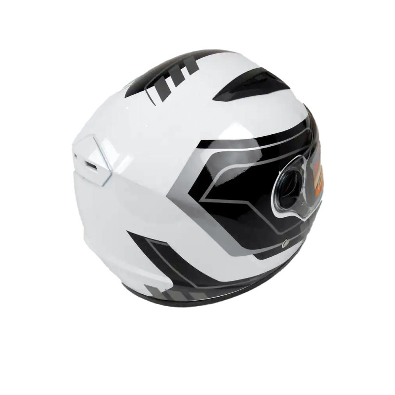 Мотошолом інтеграл FXW HF-111 solid white-black, full-face біло-чорний
